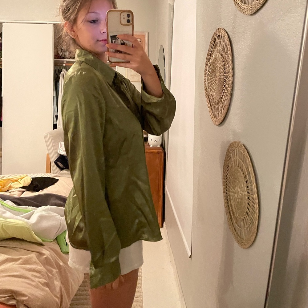 Satin Button Down - image 2